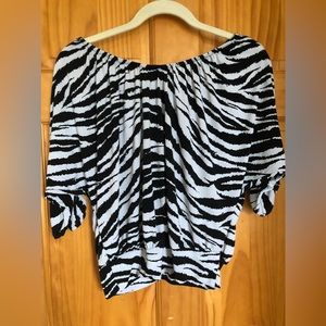 Charlotte Russe, Women’s crop top, black, white, zebra like pattern